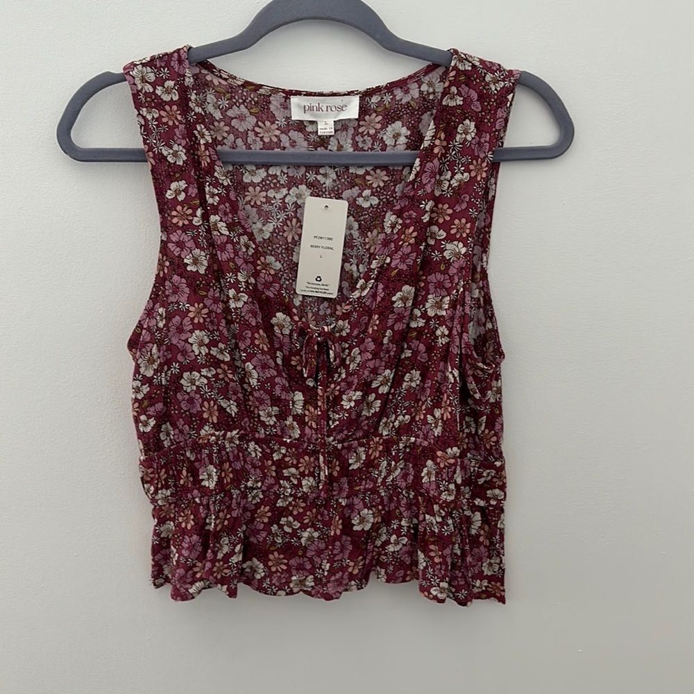 NWT Pink Rose Flower Shirt